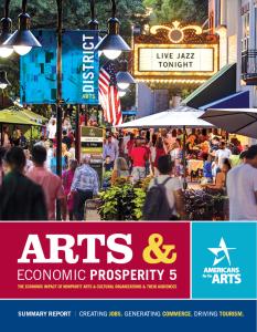 The Arts & Economic Prosperity V cover, showing a bussling downtown arts district
