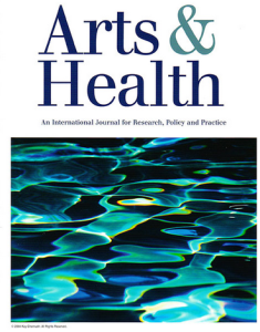 Front cover of Arts & Health 2017 issue with a photo of water with light reflecting off of it.