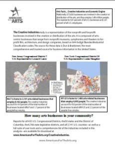 Image of fact sheet, Arts Facts: Creative Industries are Economic Egine (2018)