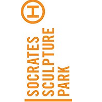 Front cover featuring the letter I in a circle and the text "socrates sculpture park" in a bright orange