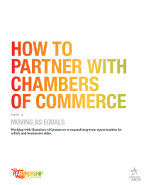 The cover of the toolkit that reads: How to Partner with Chambers of Commerce Part 3: Moving As Equals