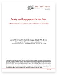 Cover page of Equity and Engagement in the Arts: Regional Differences in the Missions of Local Arts Agencies in the United States